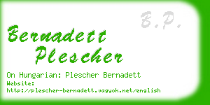 bernadett plescher business card